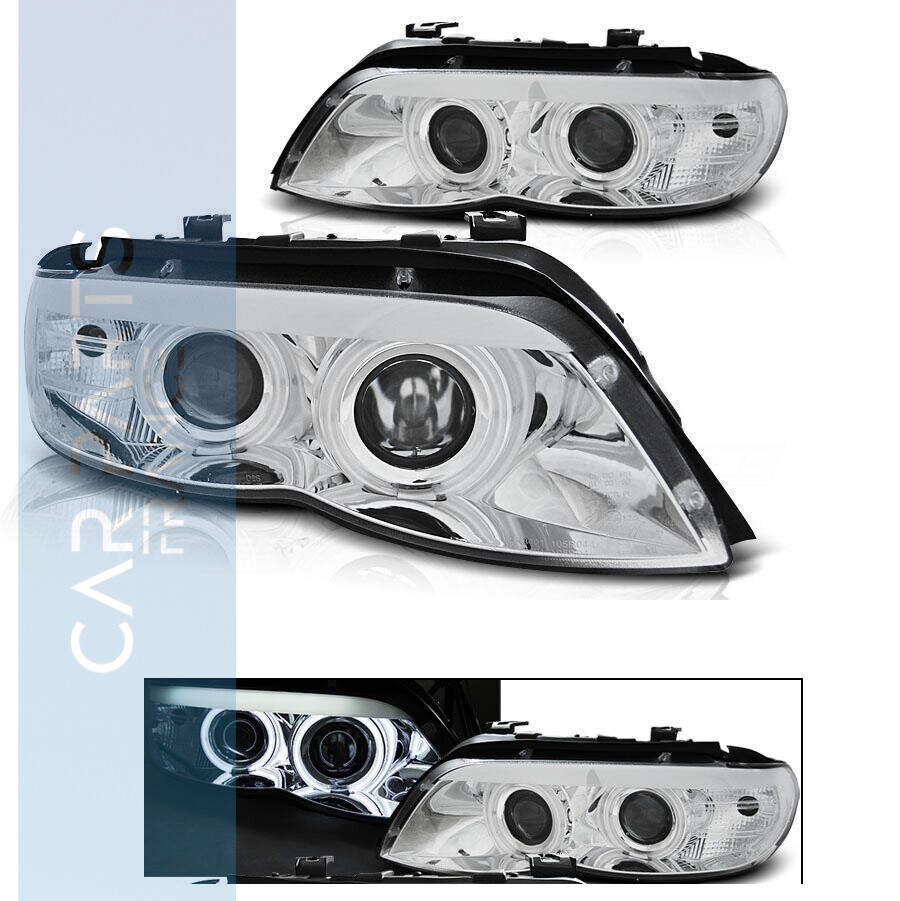 Paire de phares avant Angel Eyes pour BMW X5 E53 2003 - 2006