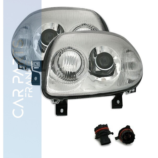 Paire de phares avant pour Renault Clio 2 1998 - 2001