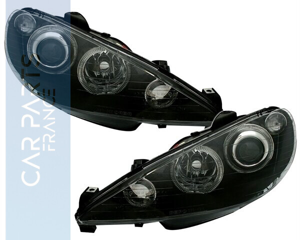 Paire de phares Angel Eyes avant pour Peugeot 206 2003 - 2009
