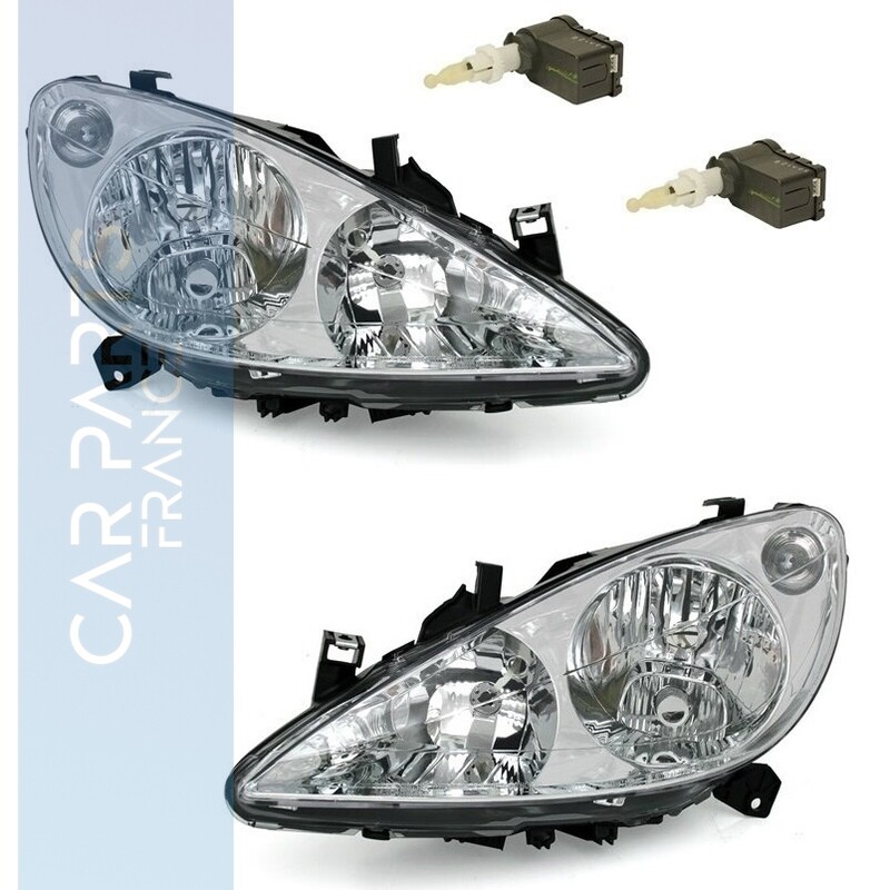 Paire de phares avant pour Peugeot 307 2000 - 2005