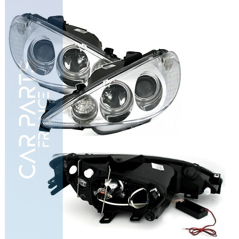 Paire de phares Angel Eyes avant pour Peugeot 206 1998 - 2006