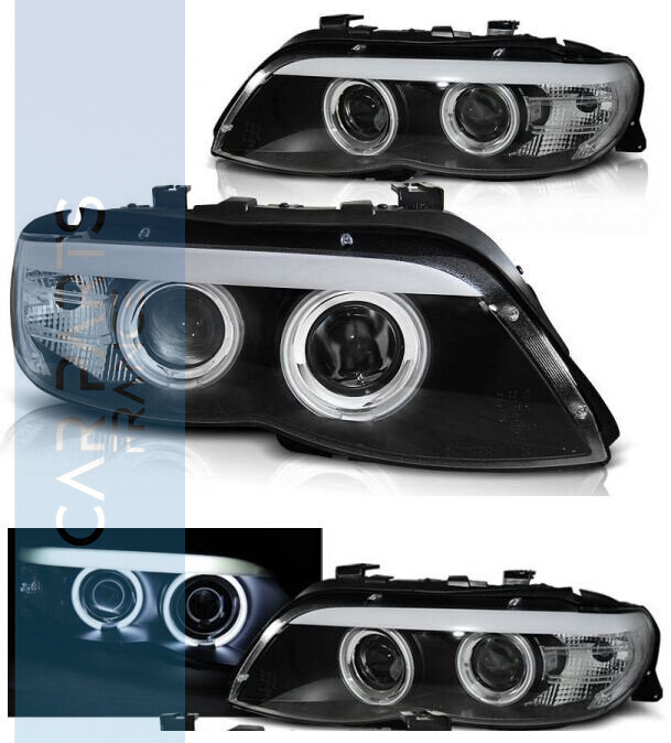 Paire de phares avant Angel Eyes pour BMW X5 E53 2003 - 2006