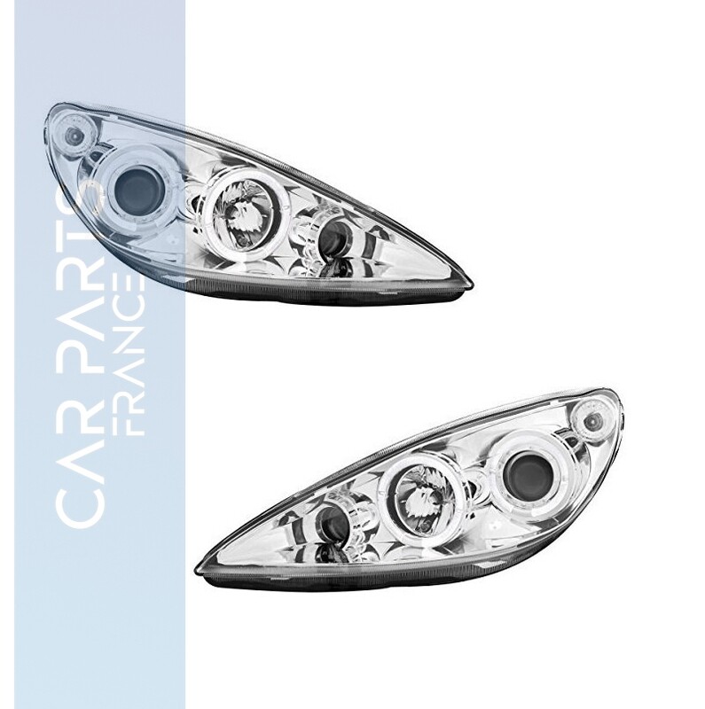 Paire de phares Angel Eyes avant pour Peugeot 307 2001 - 2005