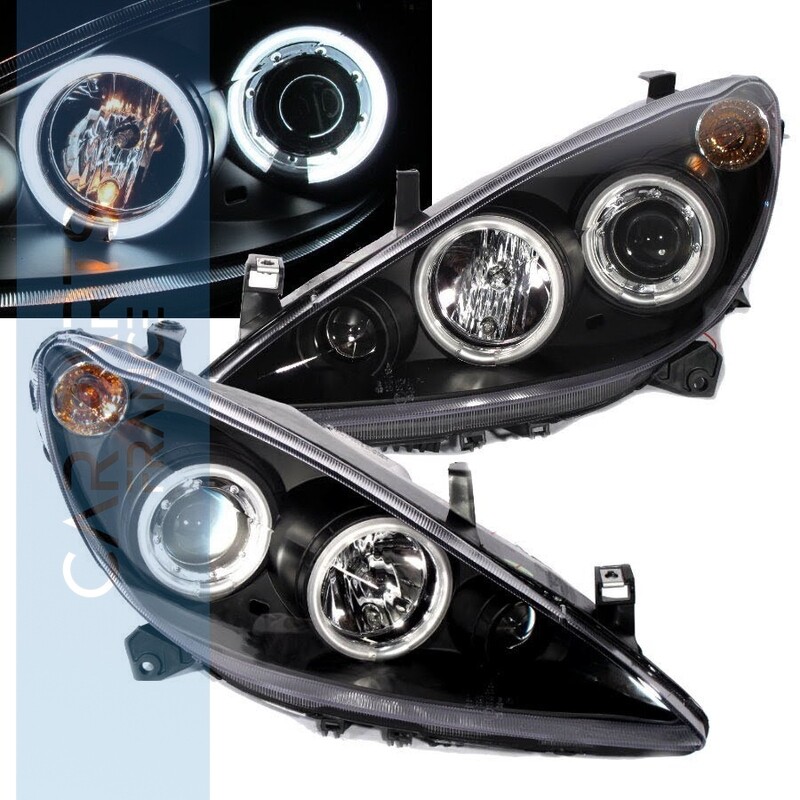 Paire de phares Angel Eyes avant pour Peugeot 307 2001 - 2005