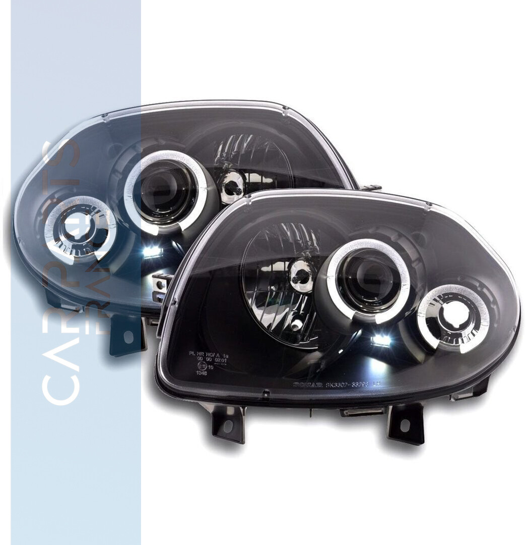 Paire de phares Angel Eyes avant pour Renault Clio 2 1998 - 2001