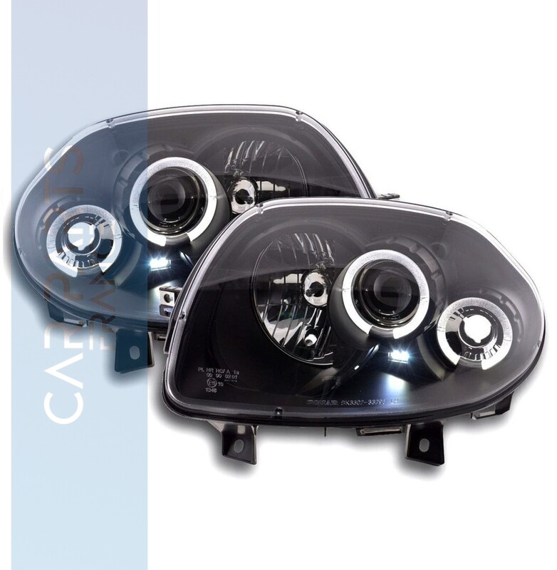 Paire de phares Angel Eyes avant pour Renault Clio 2 1998 - 2001