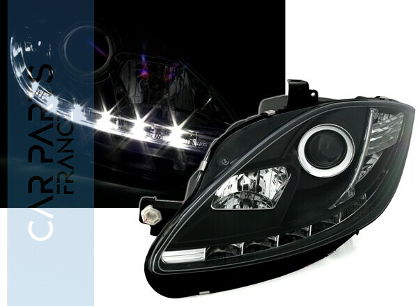Paire de phares Devil Eyes avant à LED pour Seat Leon 2 2004 - 2009