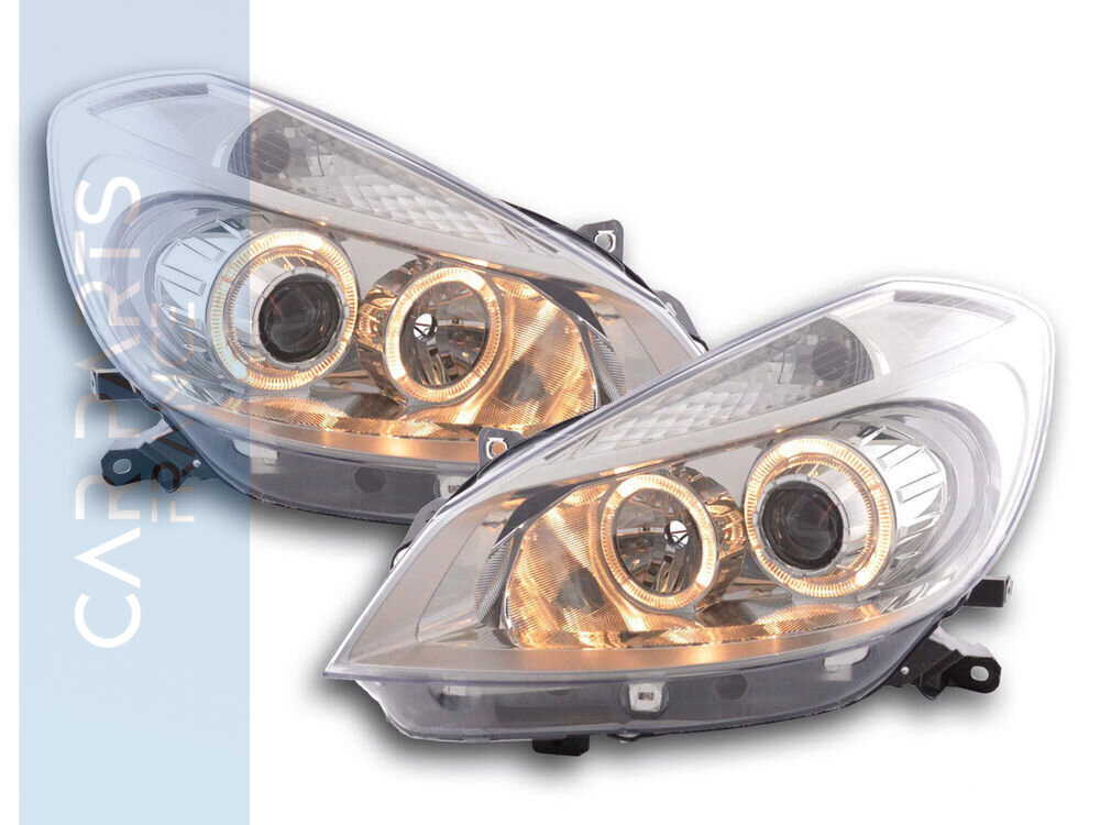 Paire de phares Angel Eyes avant pour Renault Clio 3