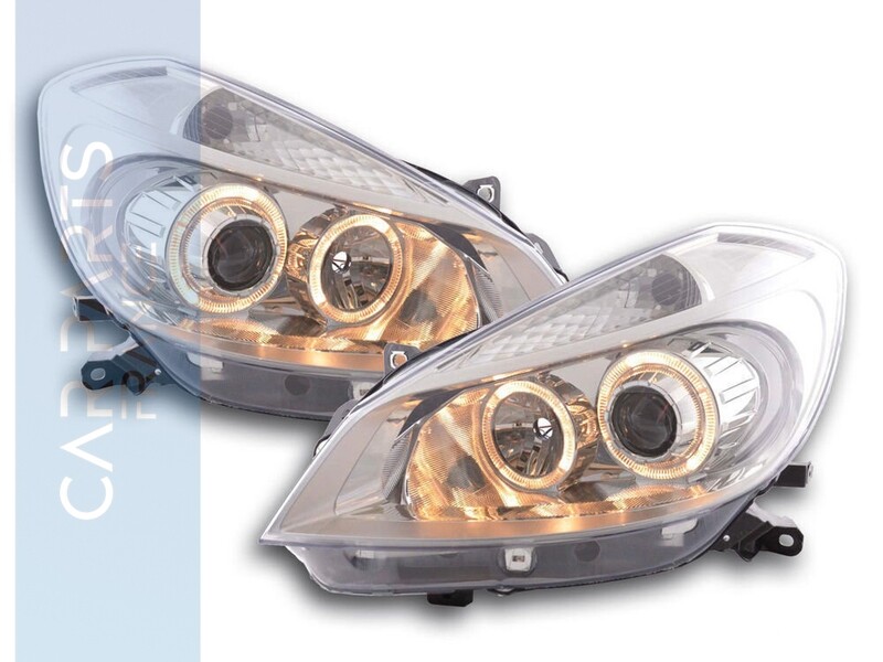 Paire de phares Angel Eyes avant pour Renault Clio 3