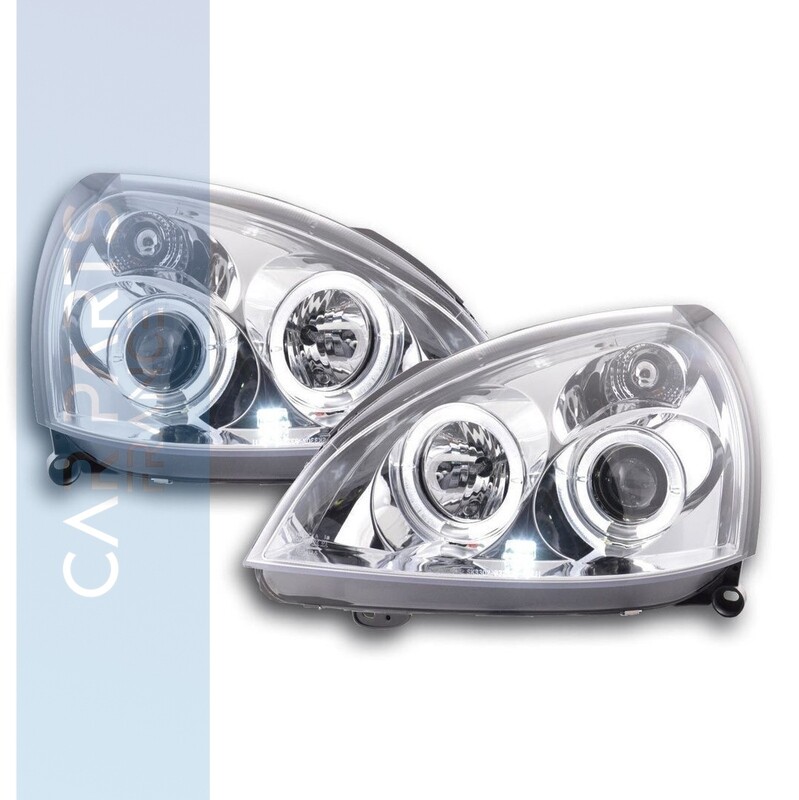 Paire de phares Angel Eyes avant pour Renault Clio 2 2001 - 2005