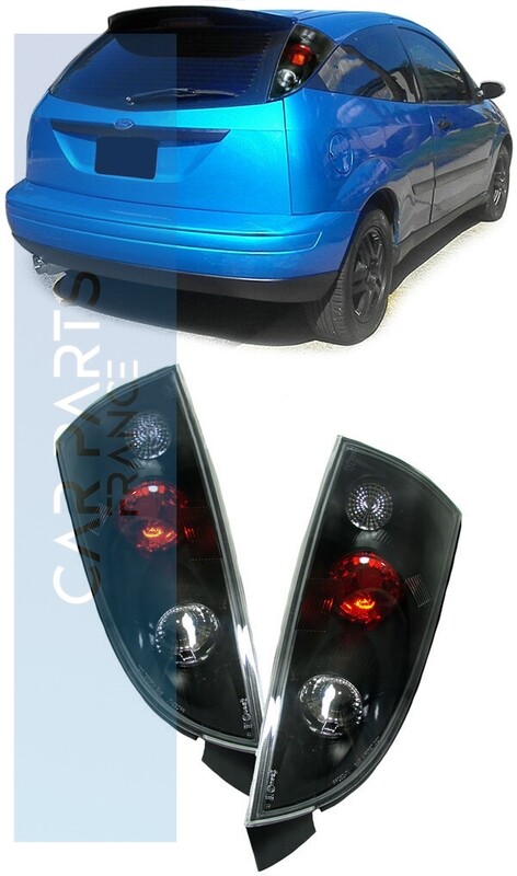 Paire de feux arrière en verre transparent noir pour Ford Focus 1998-2004
