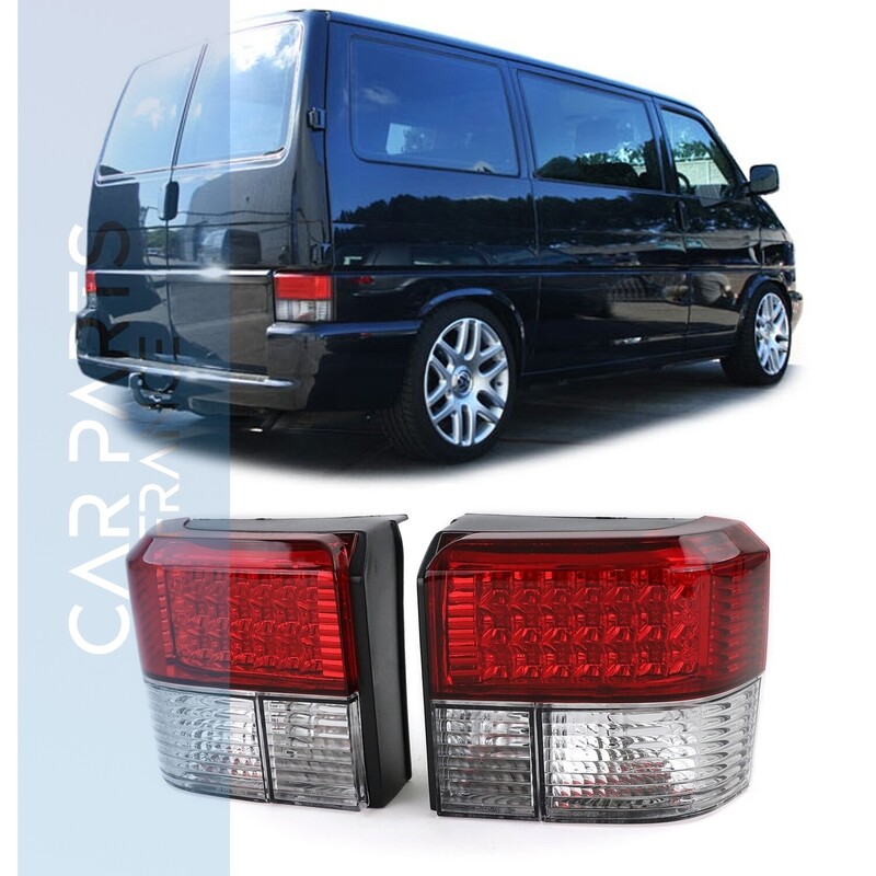Paire de feux arrière à LED rouge clair pour Volkswagen Bus Transporter T4 1990-2003