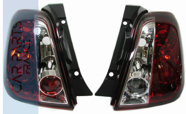 Paire de feux arrière en verre rouge clair pour FIAT 500 à partir de 2007