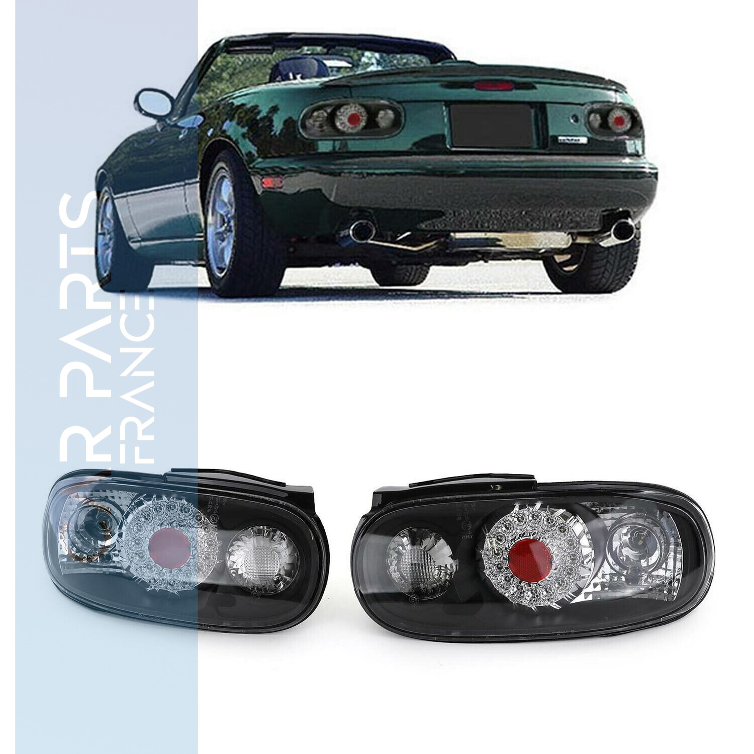 Paire de feux arrière à LED noir pour Mazda MX5 NA 1989-1998