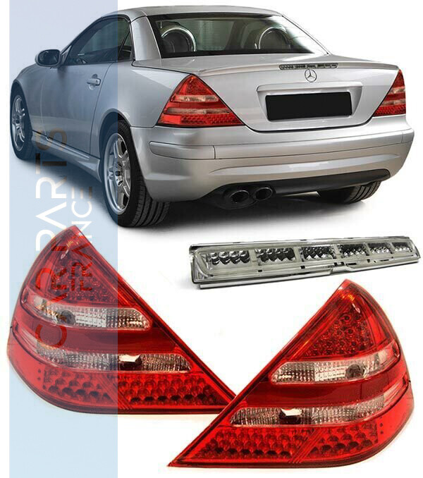 Paire de feux arrière à LED rouge clair + feu de stop pour Mercedes SLK R170 1996-2004
