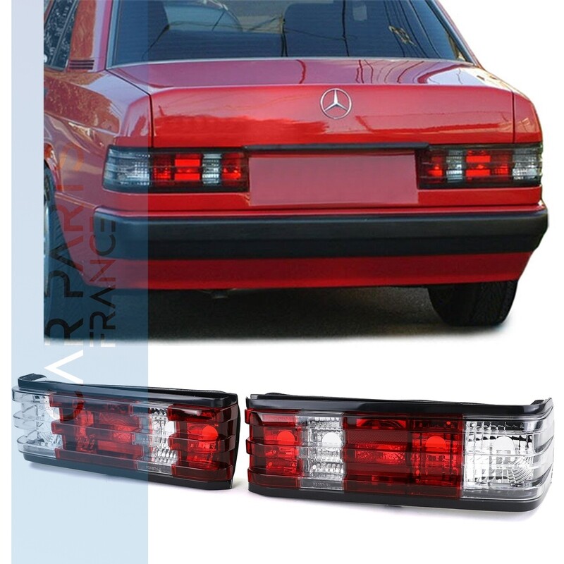 Paire de feux arrière blanc rouge pour Mercedes 190 W201 1982 - 1993