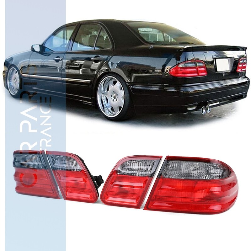 Paire de feux arrière rouge noir pour Mercedes Classe E Berline W210 1995-2002