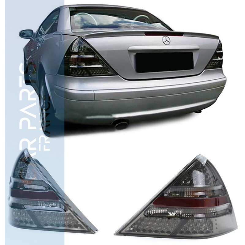 Paire de feux arrière à LED en verre noir fumé pour Mercedes SLK R170 1996-2004