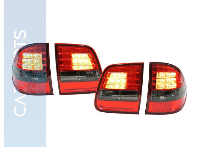 Paire de feux arrière à LED rouge noir pour Mercedes Classe E W210 T Kombi 1996-2003