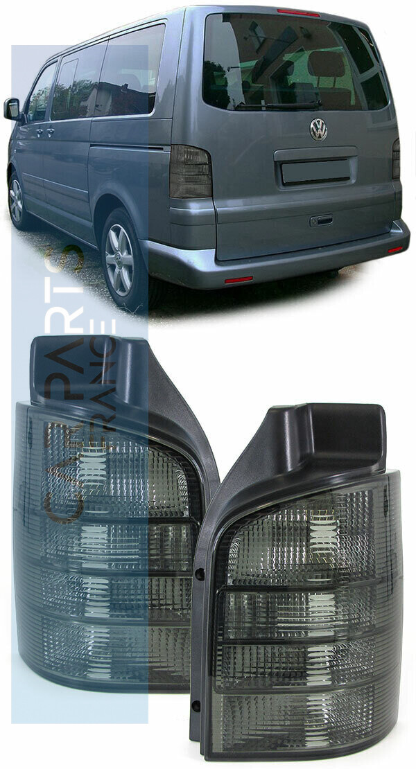 Paire de feux arrière en verre noir fumé pour Volkswagen T5 bus transporter box 2003 - 2009