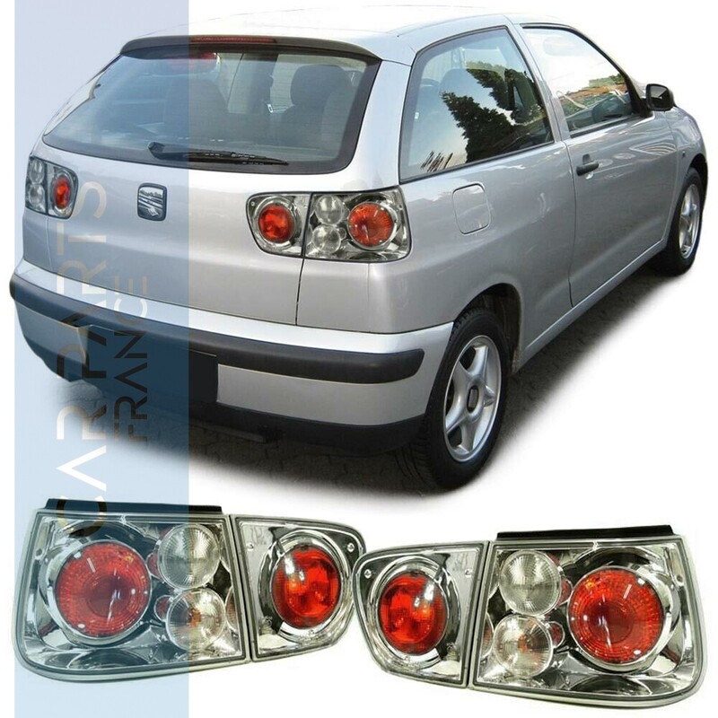 Paire de feux arrière en verre chrome pour Seat Ibiza 6K facelift 1999-2002