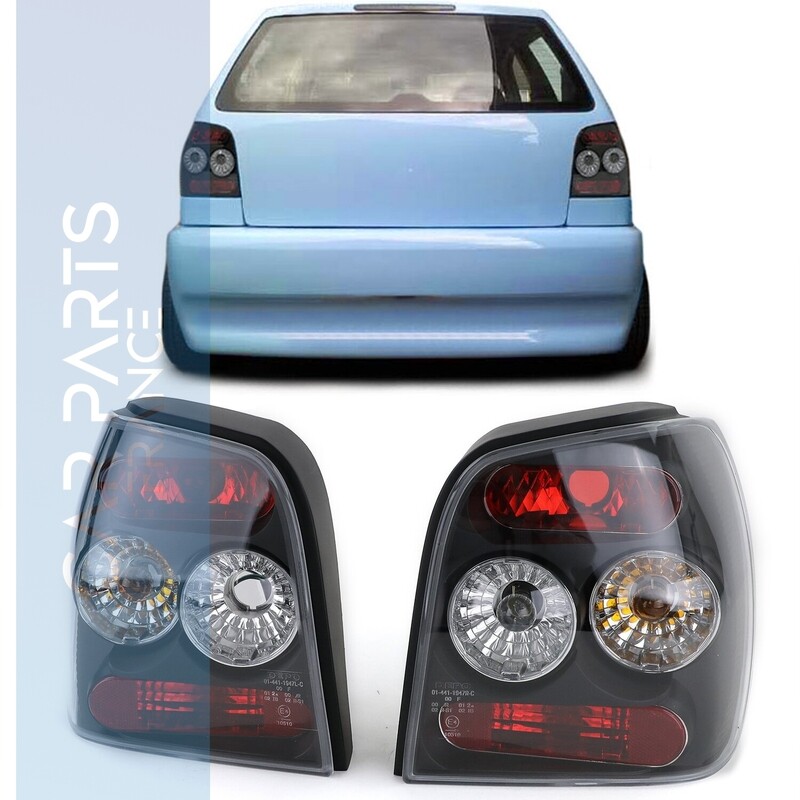 Paire de feux arrière en verre noir pour Volkswagen Polo 6N2 1999-2001
