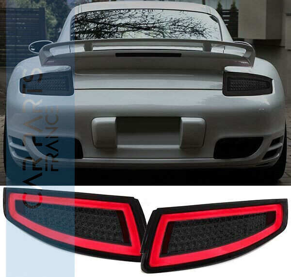 Paire de feux arrière à LED noir fumé pour Porsche 911 997 Coupé Cabriolet 2004-2008
