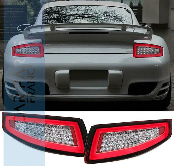 Paire de feux arrière à LED rouge clair pour Porsche 911 997 Coupé Cabriolet 2004-2008