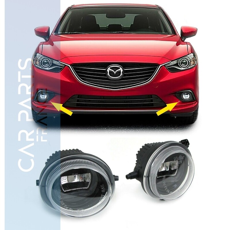 Paire de feux antibrouillard à LED noir pour Mazda 2 3 5 6 MX-5 CX