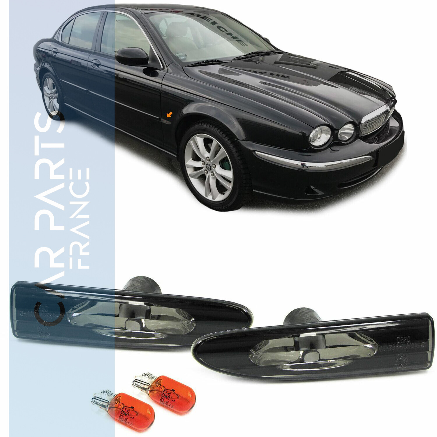 Paire de clignotants latéraux pour Jaguar X Type 2001 - 2009