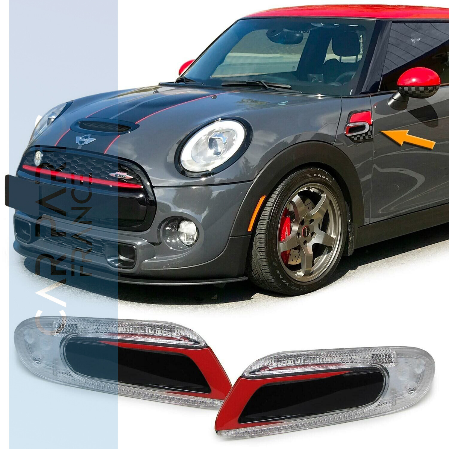 Paire de clignotants latéraux à LED pour Mini Cooper F55 F56 F57 de 2013