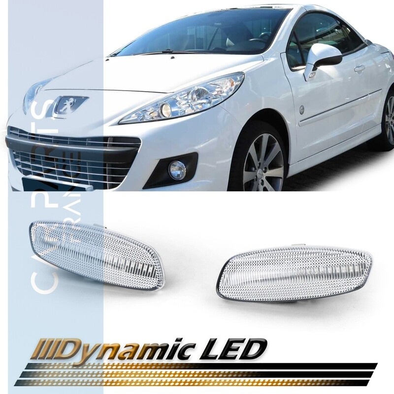 Paire de clignotants de rétroviseur à LED dynamique pour Peugeot 207 308 Citroen C3 C4 DS3 DS4
