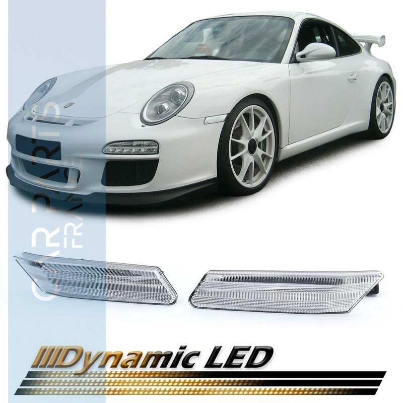 Paire de clignotants de rétroviseur dynamiques à LED pour Porsche 911 997 2004 - 2012 Boxster Cayman 987 2005 - 2013