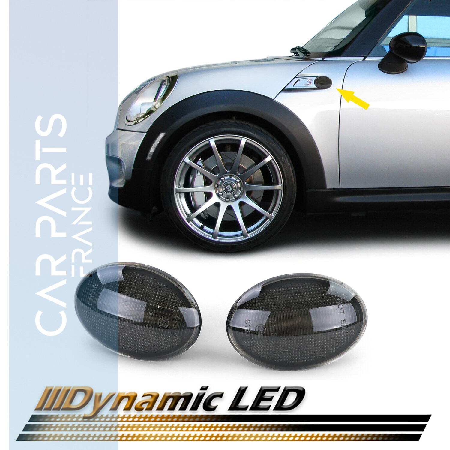 Paire de clignotants dynamiques latéraux à LED pour Mini Cooper R55 R56 R57 06-14 R58 R59 2011 - 2014