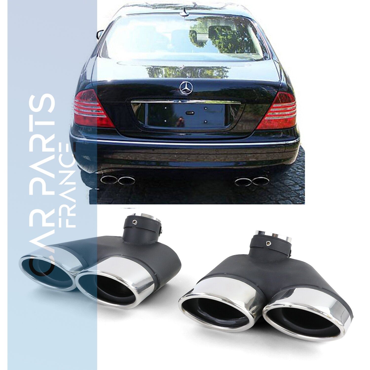 Embouts d'échappement sport inox pour Mercedes Classe S W220