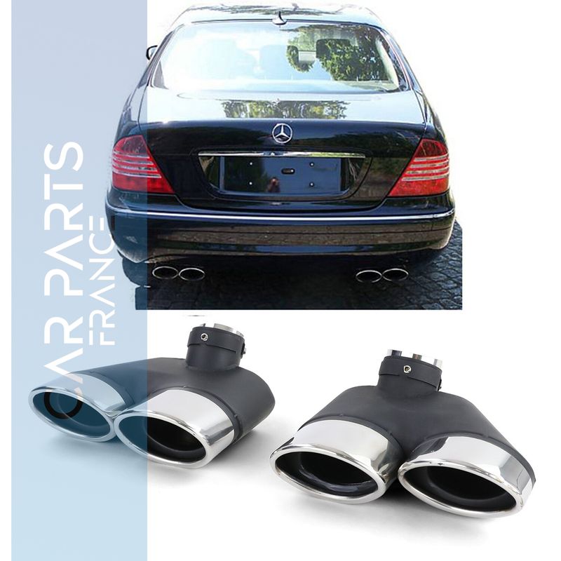 Embouts d'échappement sport inox pour Mercedes Classe S W220