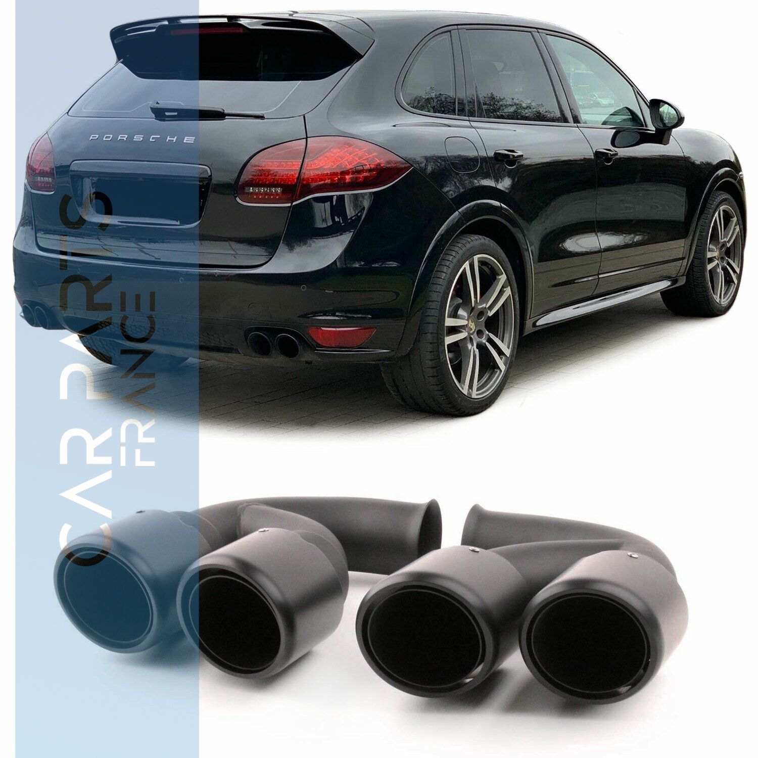 Sorties d'échappement sport inox pour Porsche Cayenne V8 GTS Turbo S 2010 - 2014