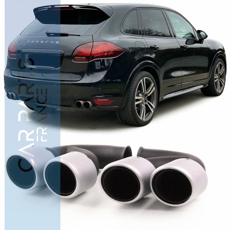 Sorties d'échappement sport inox pour Porsche Cayenne V8 GTS Turbo S 2010 - 2014 Sorties d'échappement sport inox pour Porsche Cayenne V8 GTS Turbo S 2010 - 2014