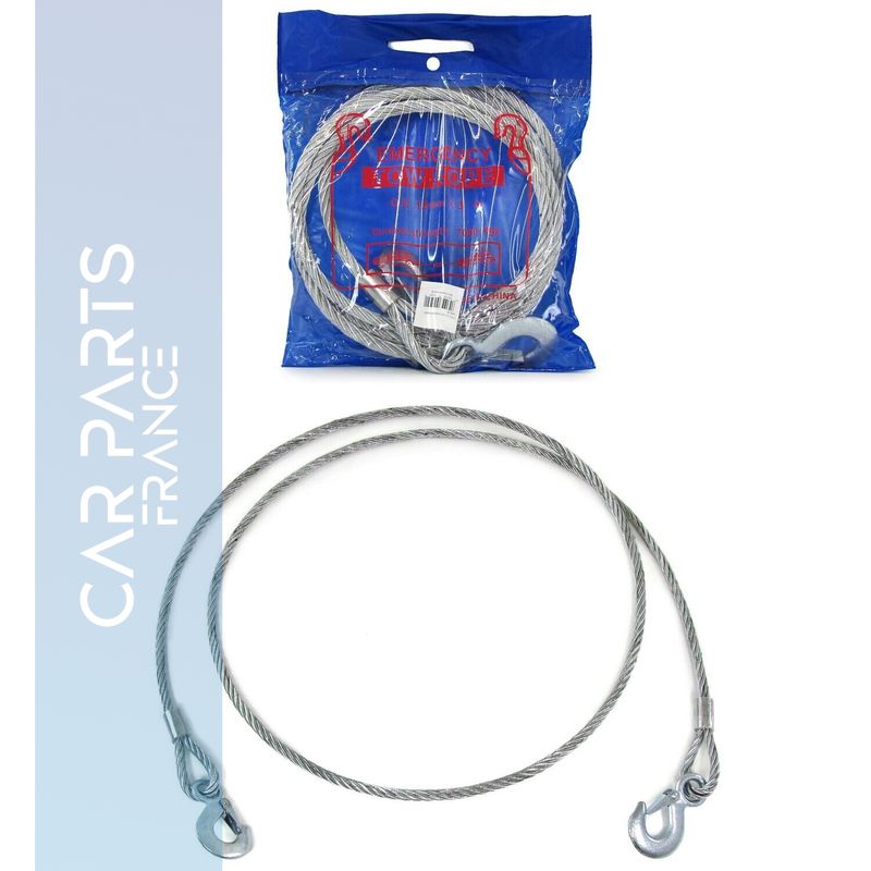 Cable de remorquage en acier avec 2 mousquetons 7000 kg 12mmx3m
