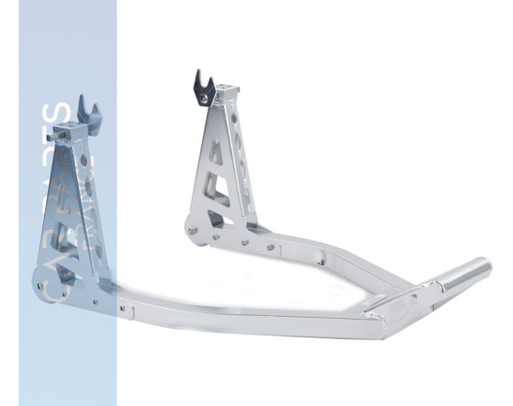 Support de montage moto avec poignée enroulable jusqu'à 340kg aluminium argent