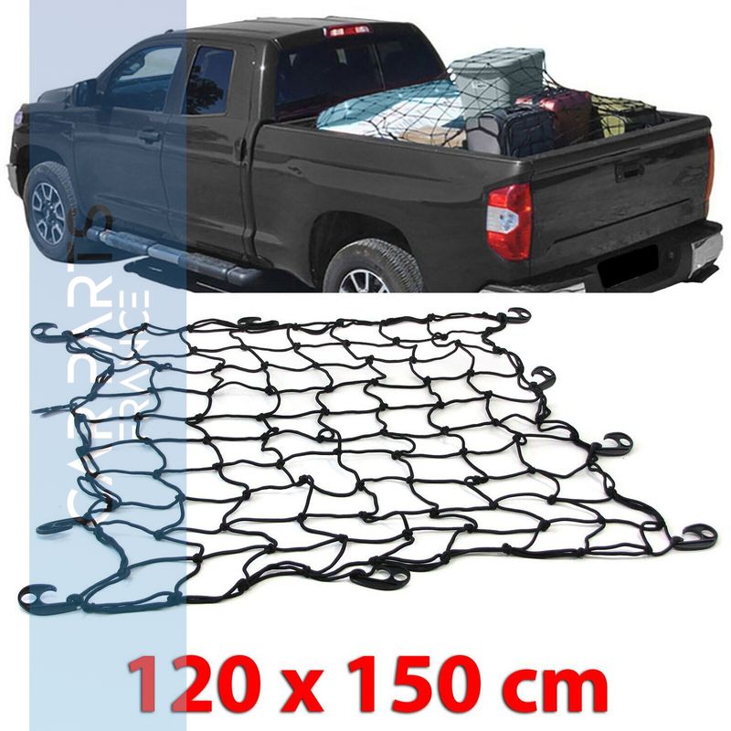Filet de séparation de bagages élastiques avec 10 crochets noirs 120x150cm universel