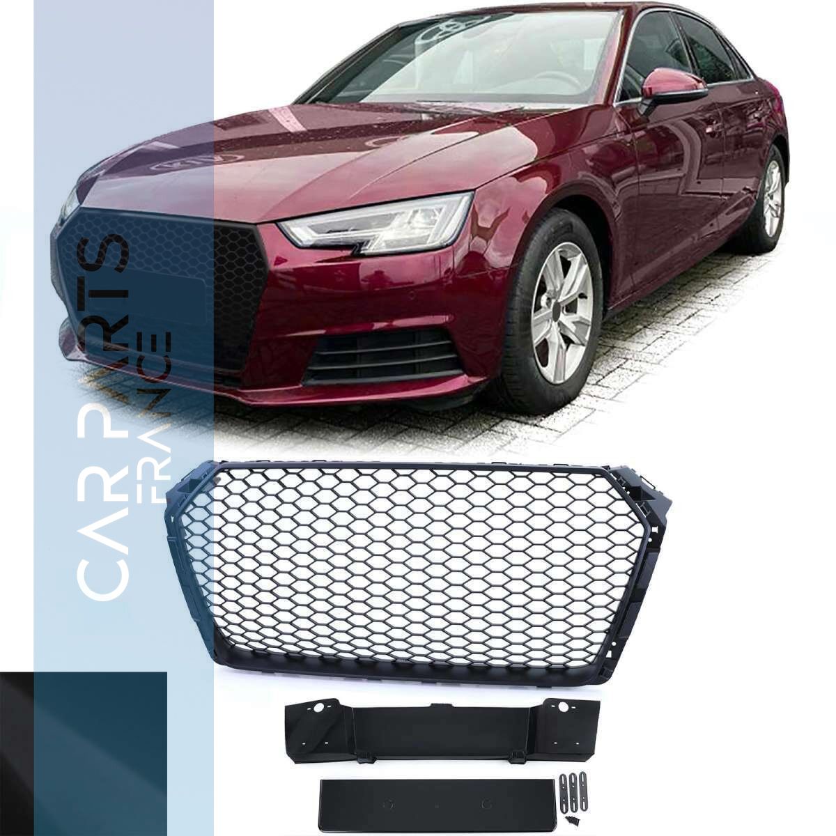 Calandre Noire mate pour Audi A4 B9 8W à partir de 2015