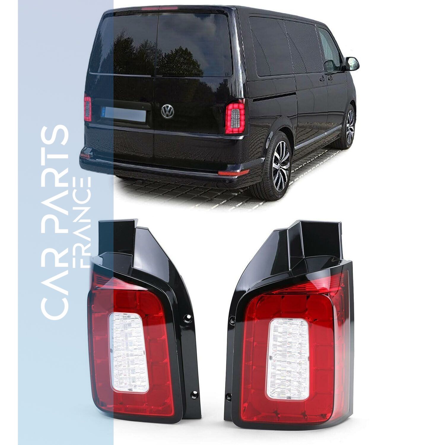 Paire de feux arrière à LED rouge clair pour  VW T6 Bus à partir de 2015