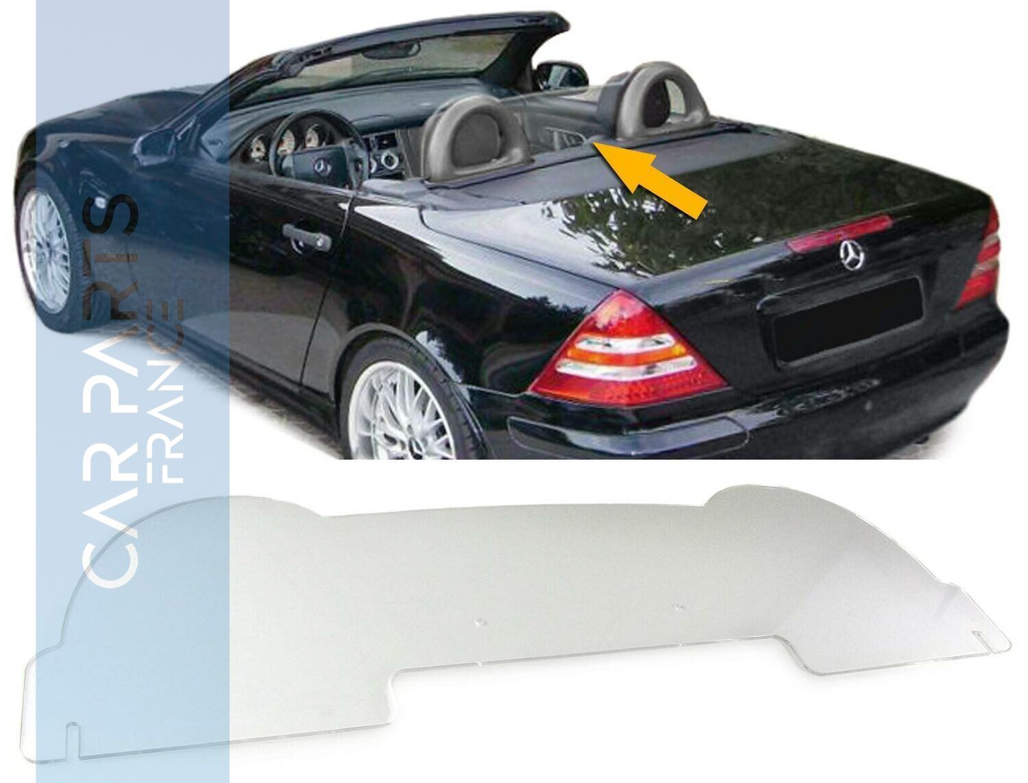 Déflecteur / Coupe-vent en acrylique transparent pour Mercedes SLK R170 96-04