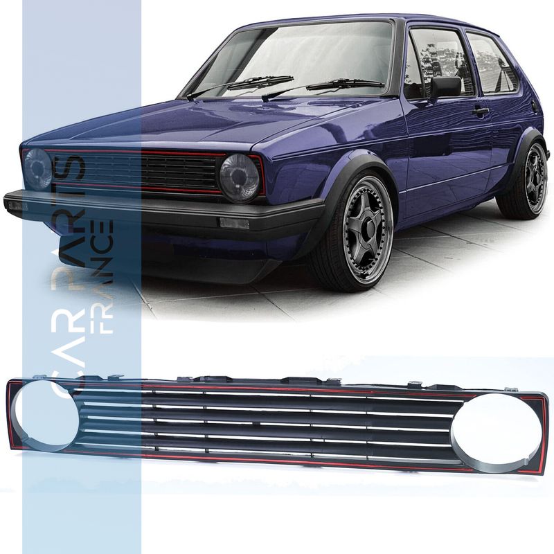 Calandre / Grille noir et rouge pour Volkswagen Golf 1 1974 - 1992