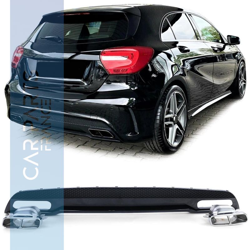 Diffuseur de pare- choc arrière Look AMG pour Mercedes Classe A W176 2012 - 2015 Diffuseur de pare- choc arrière Look AMG pour Mercedes Classe A W176 2012 - 2015