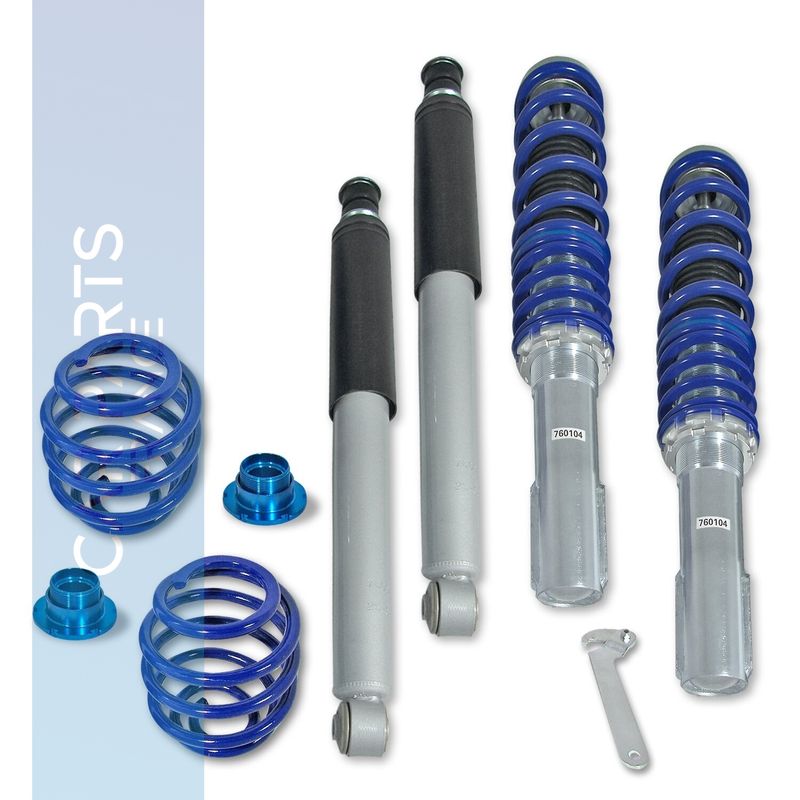 Combinés filetés / Coilovers BlueLine pour Opel Corsa A 1982 - 1993 + Corsa B 1993 - 2001 + Tigra 1994 - 2004