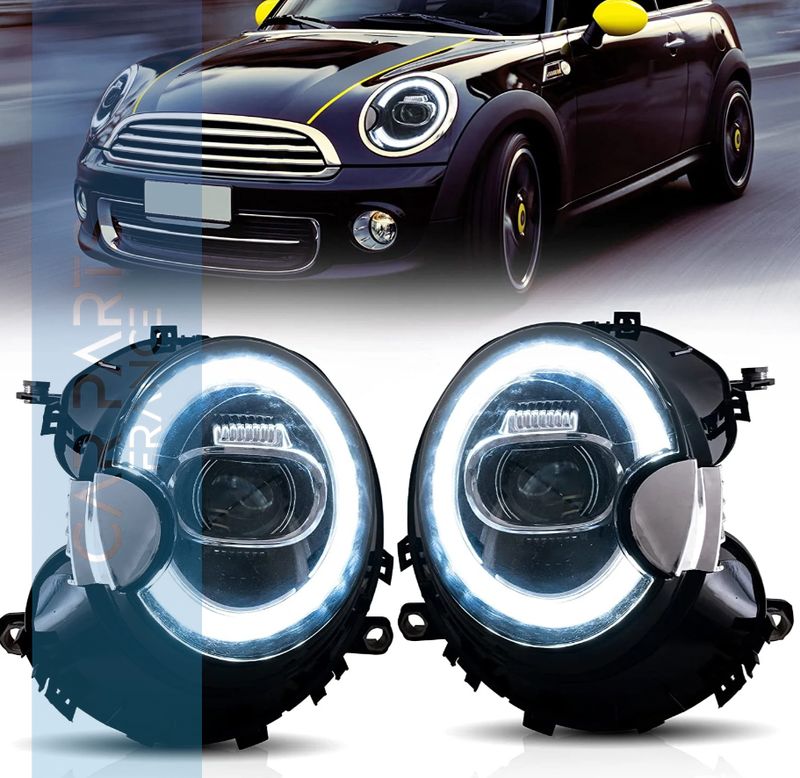 Phares de projecteur LED pour BMW Mini Cooper 2007-2013 R55 R56 R57 R58 R59 avec Animation dynamique [en Stock]