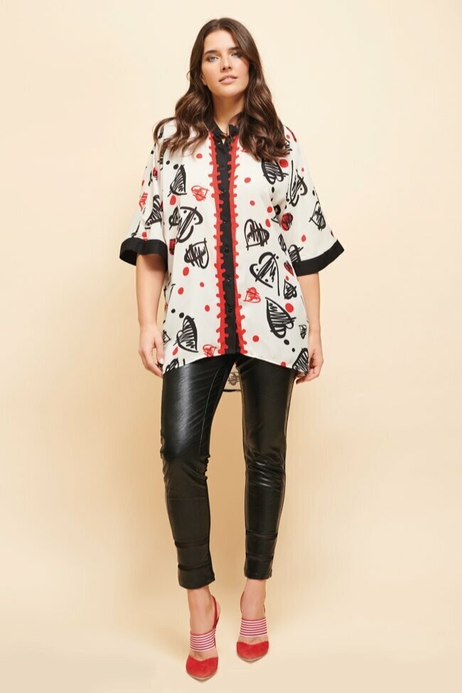 Camicia lunga con disegni