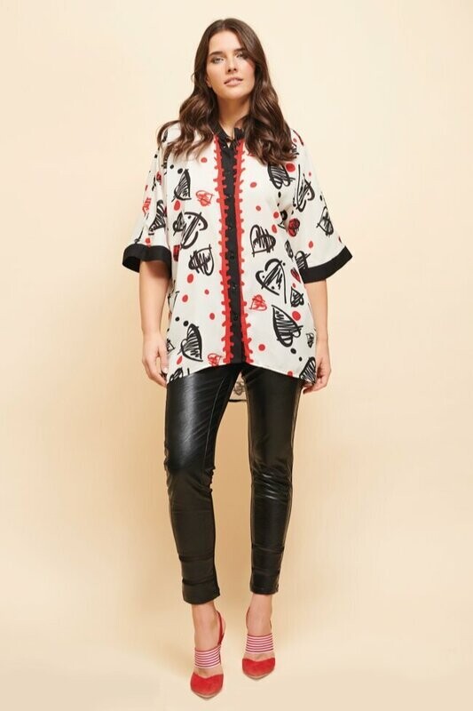 Camicia lunga con disegni